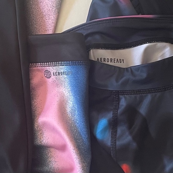 Girls ADIDAS leggings 2 PAIR LOT Aeroready Girls M 10-12 - Picture 5 of 16